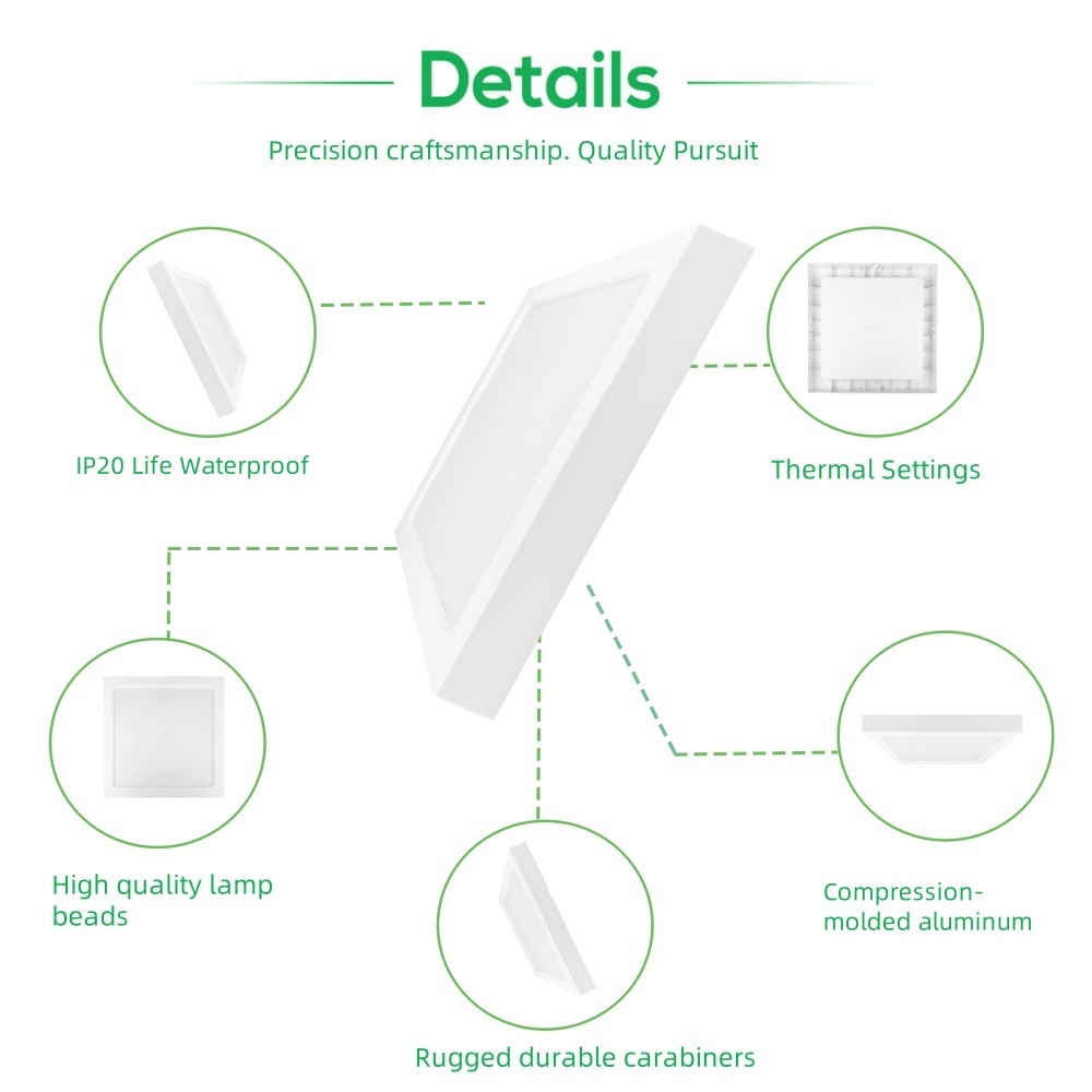 DL89 Ultra Thin Square 3w 6w 9w 12w 15w 18w Smd2835 Aluminum Ceiling Recessed Led Panel Lights for Home Office Living Room