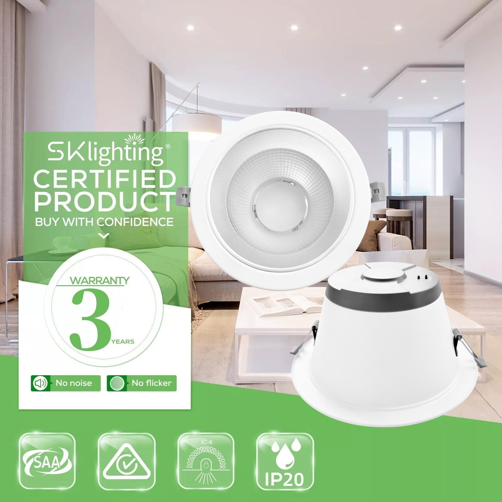 DL86 Anti Glare UGR<19 Dimmable Round Retrofit Recessed Ceiling LED Down Light Downlight