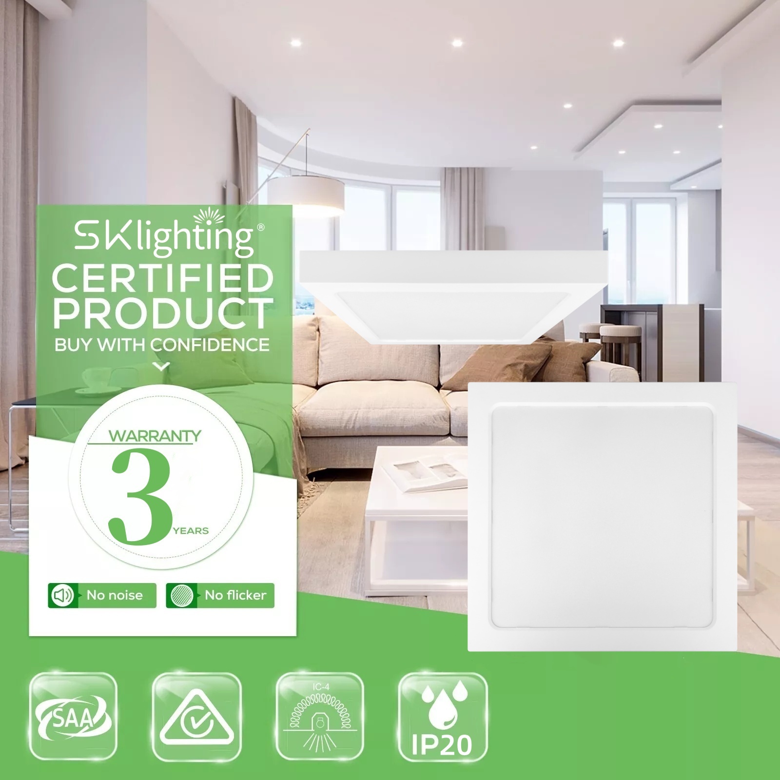 DL89 Ultra Thin Square 3w 6w 9w 12w 15w 18w Smd2835 Aluminum Ceiling Recessed Led Panel Lights for Home Office Living Room