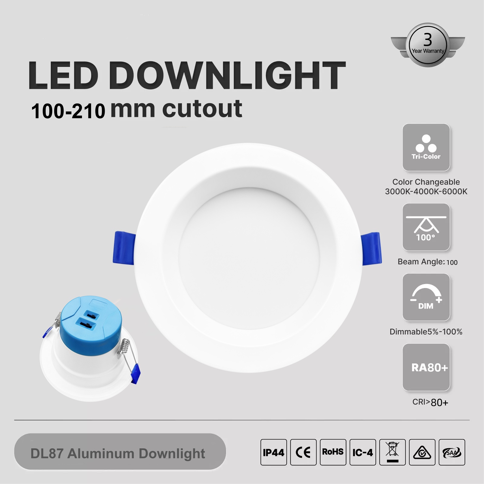 DL87 Blue Modern Adjustable Wall Washer Down Light Antiglare SMD Downlight Hotel Project Cut 10W 15W Led Recessed Downlight